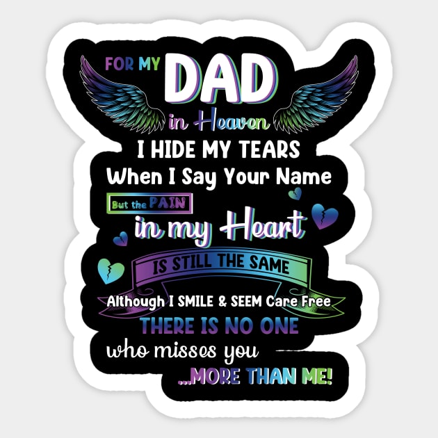 For My Dad In Heaven Dad Memorial Sticker by Schoenberger Willard